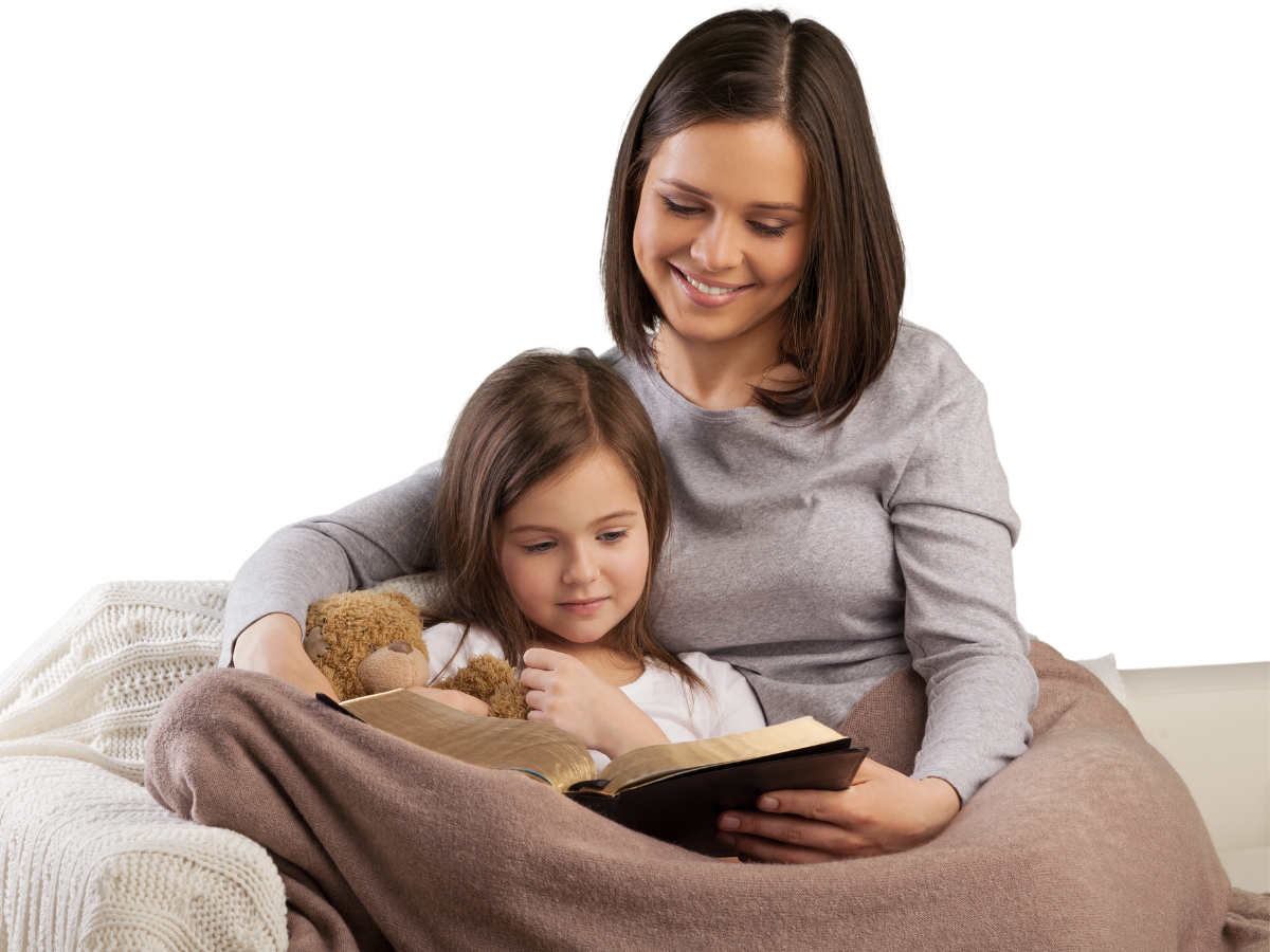 A parent reading with their child